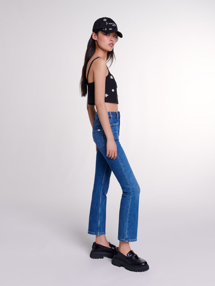 Crop top &agrave; strass