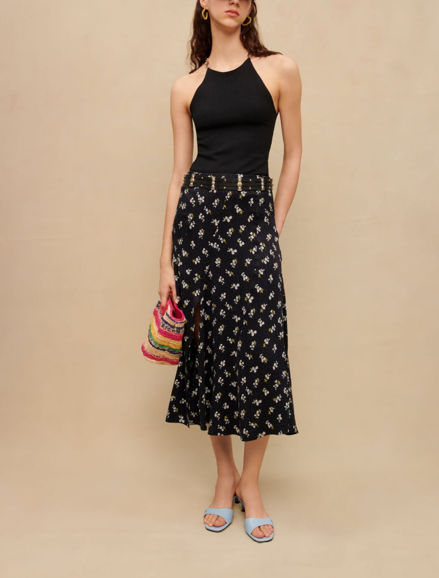 Black halter neck top