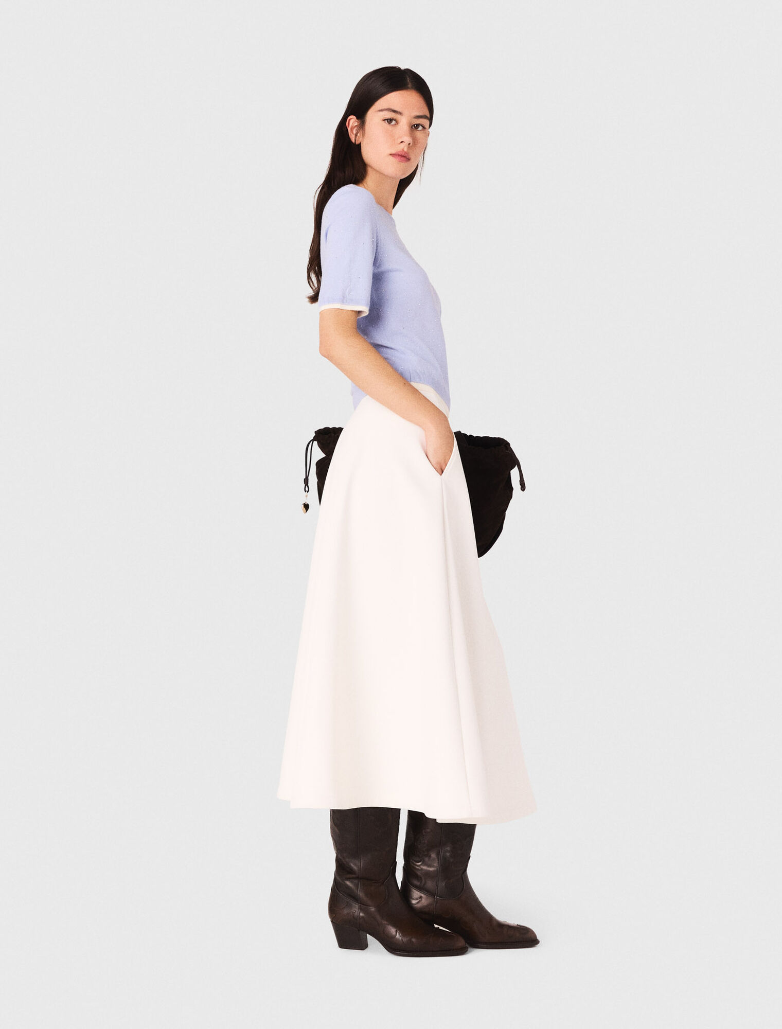 100% wool short-sleeve sweater