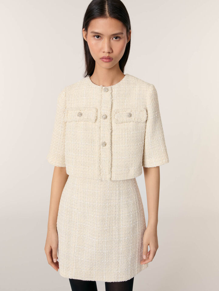 Tweed 2-in-1 mini dress