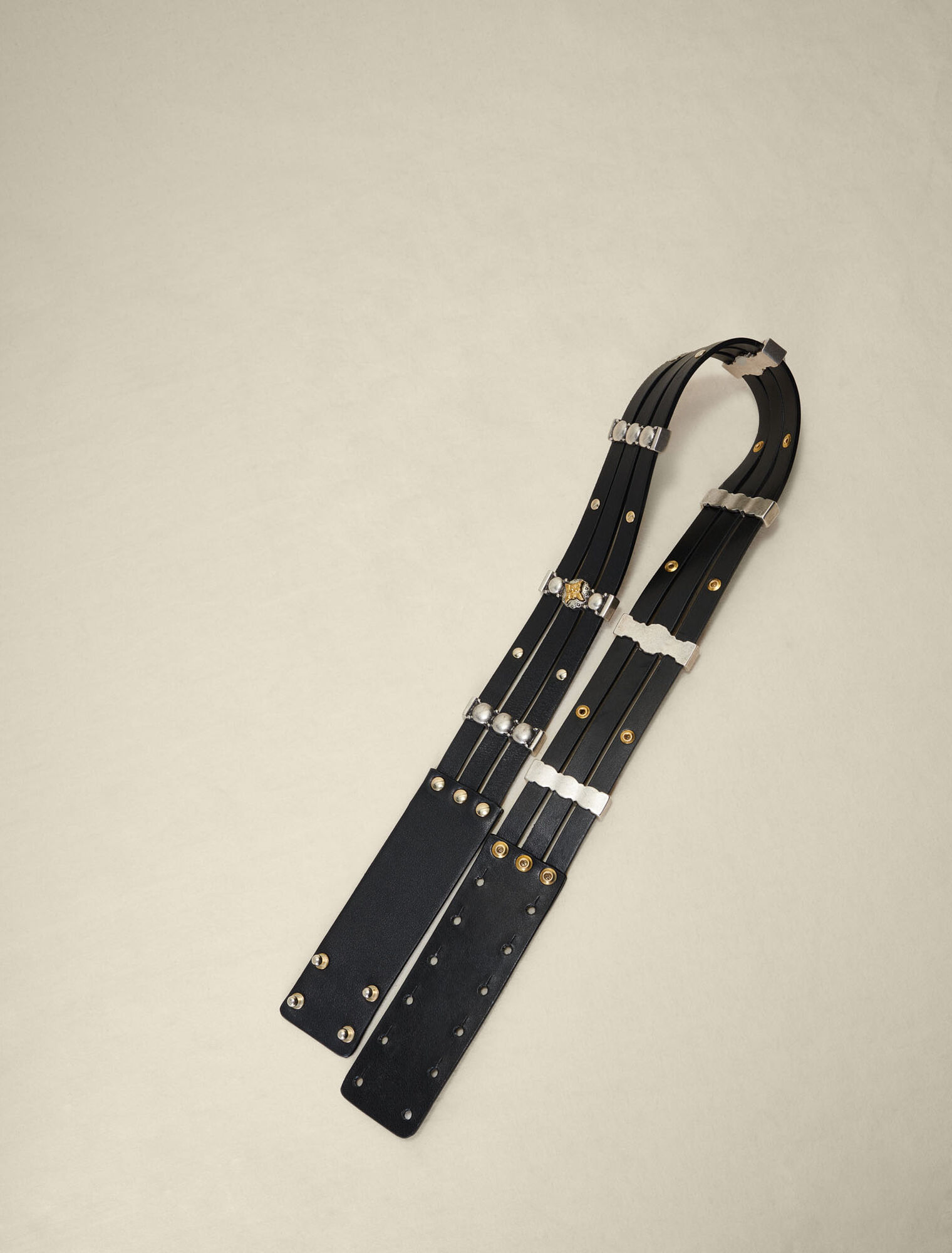 Ceinture en cuir à rivets