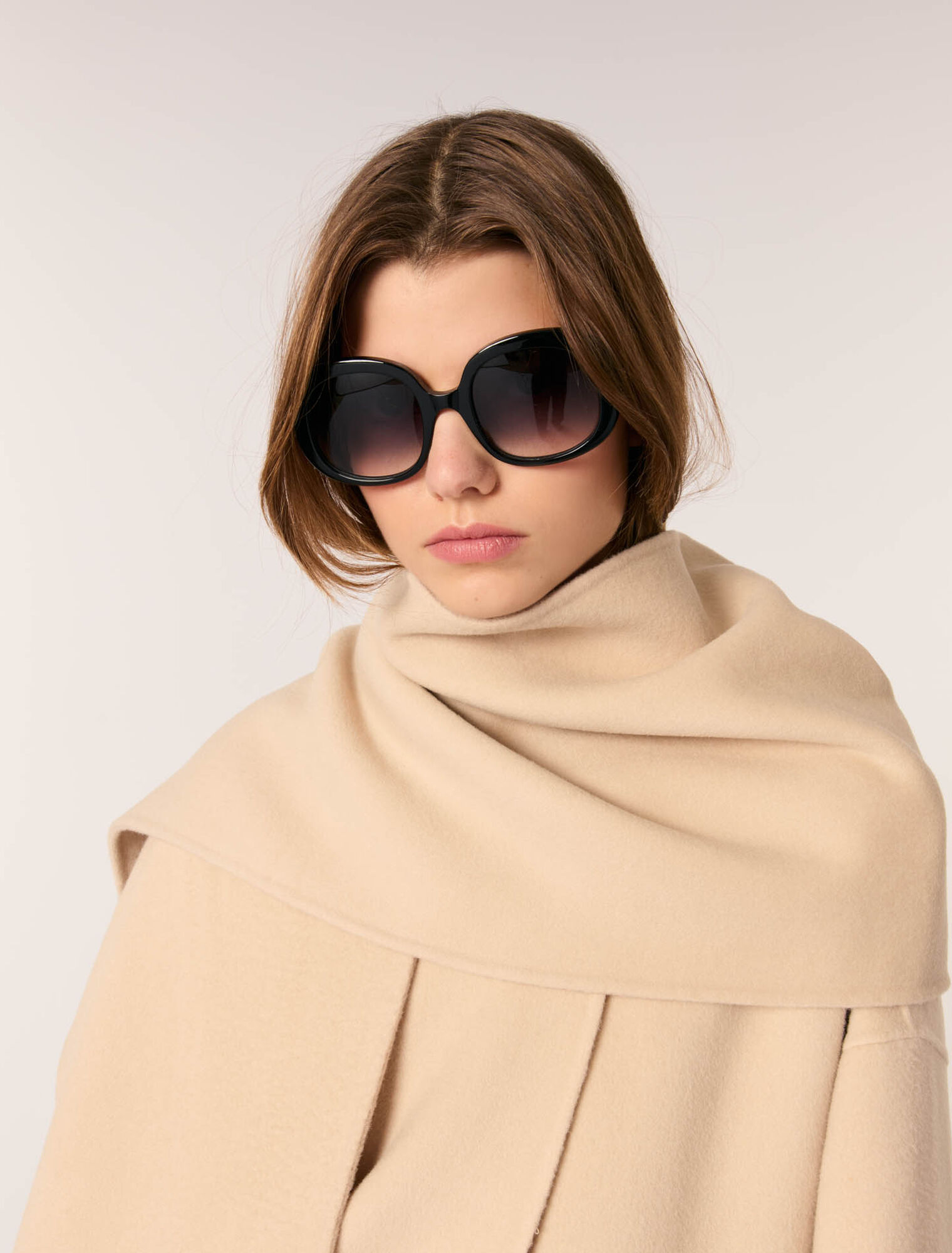 Manteau double face à écharpe