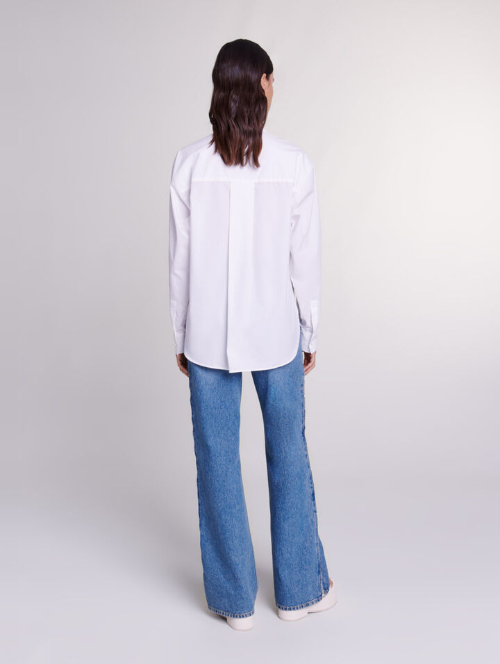 Chemise en popeline de coton blanche
