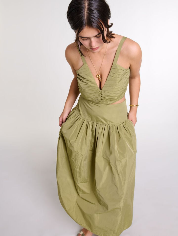 Robe en taffetas ajourée