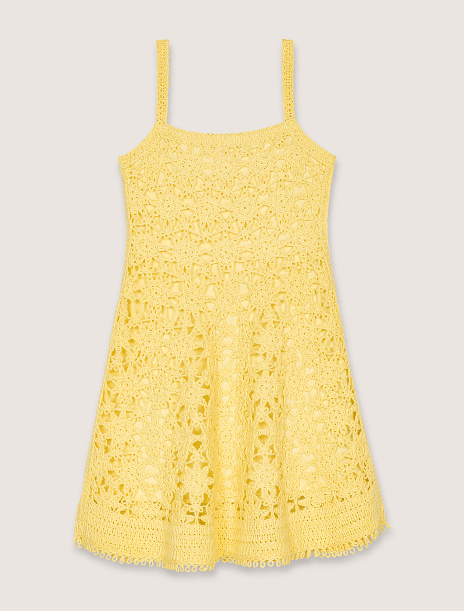 Crochet strappy mini dress
