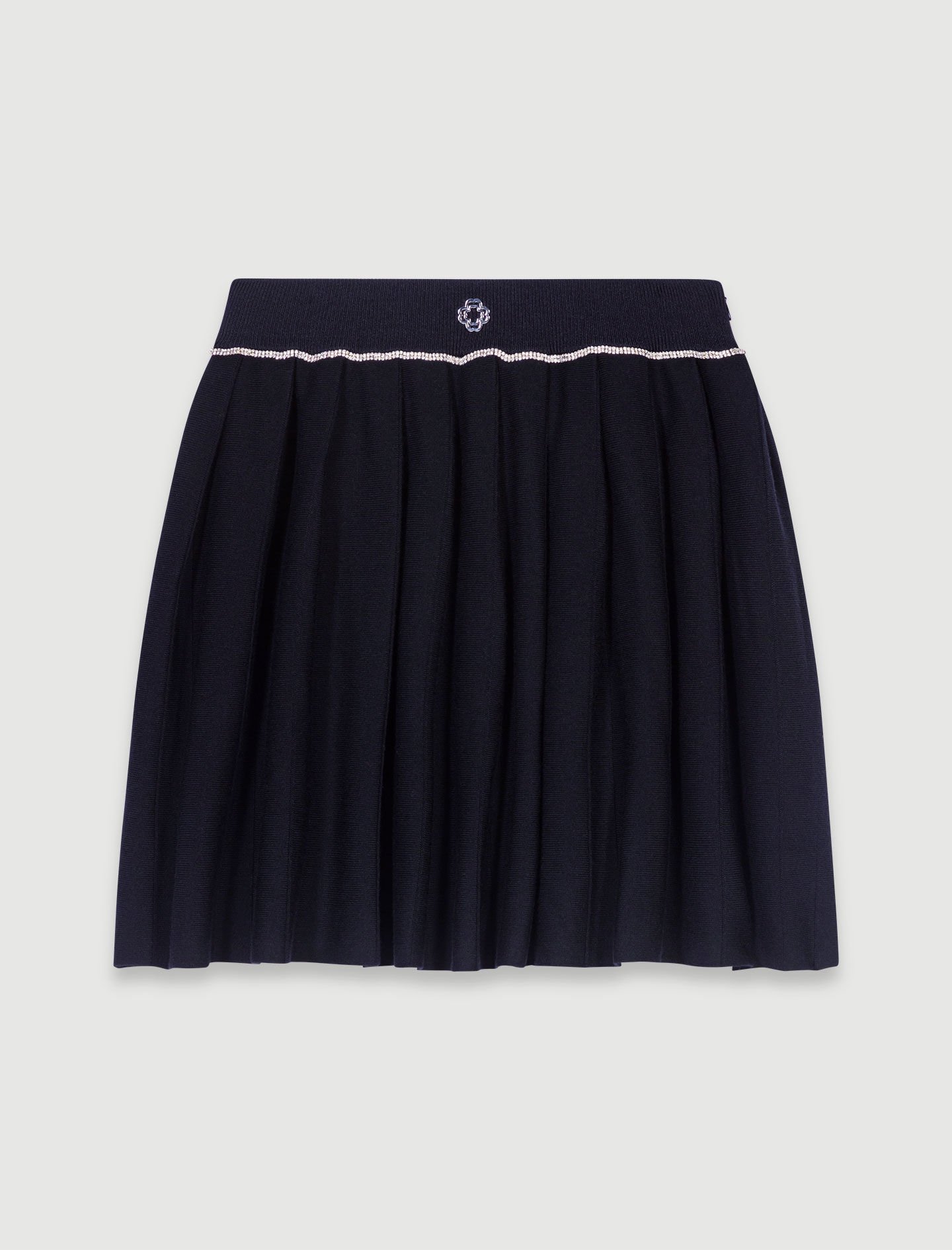 Pleated knit short skirt Black / Gray For Women | Maje
