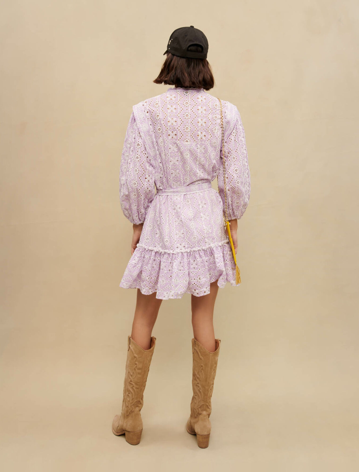 Embroidered cotton mini dress