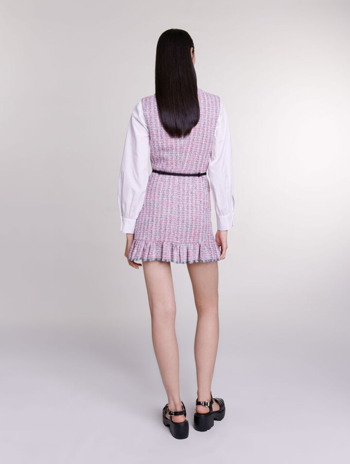 Robe courte 2-en-1 en tweed