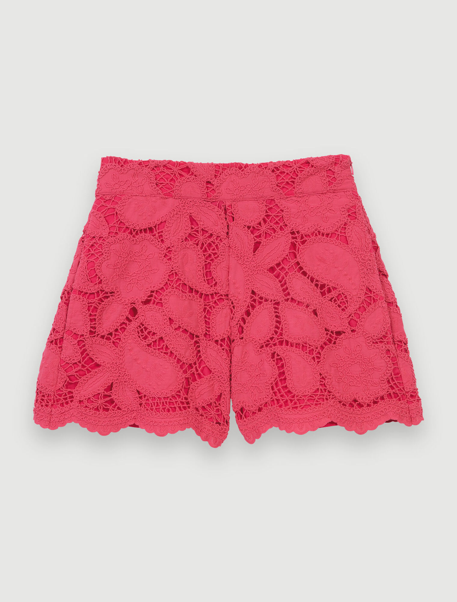 Openwork embroidered shorts