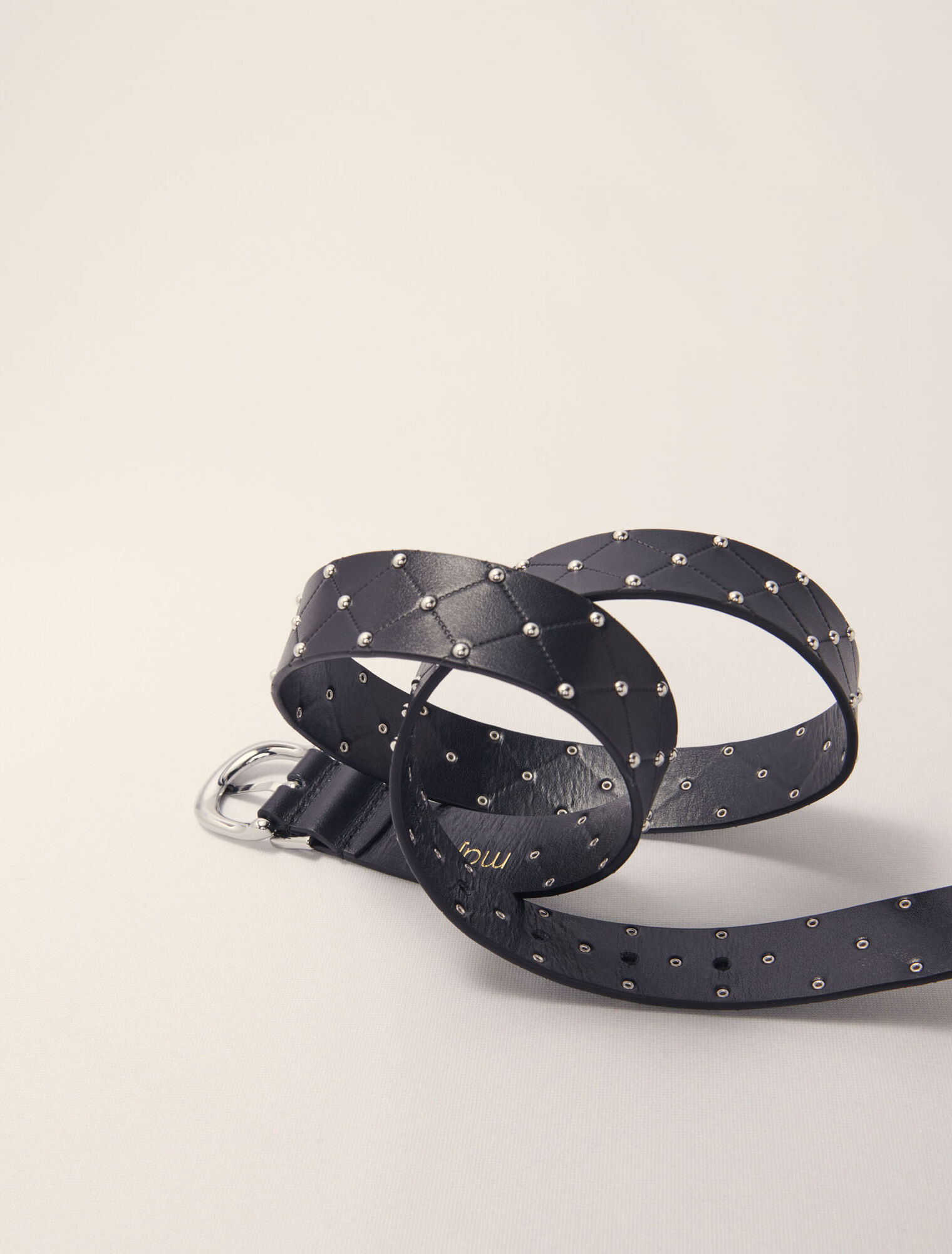 Ceinture en cuir matelassé