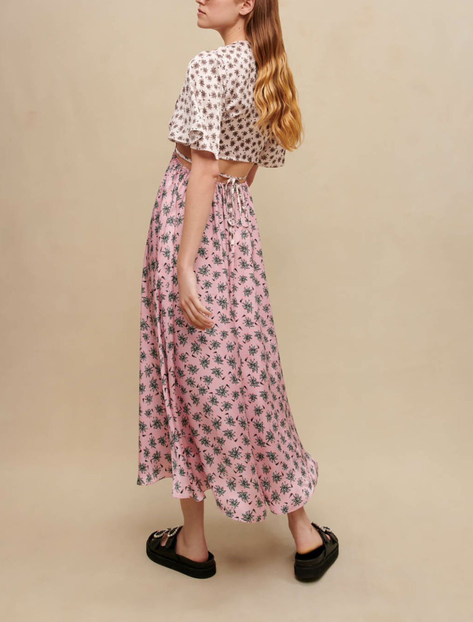 Robe longue imprimé palmiers