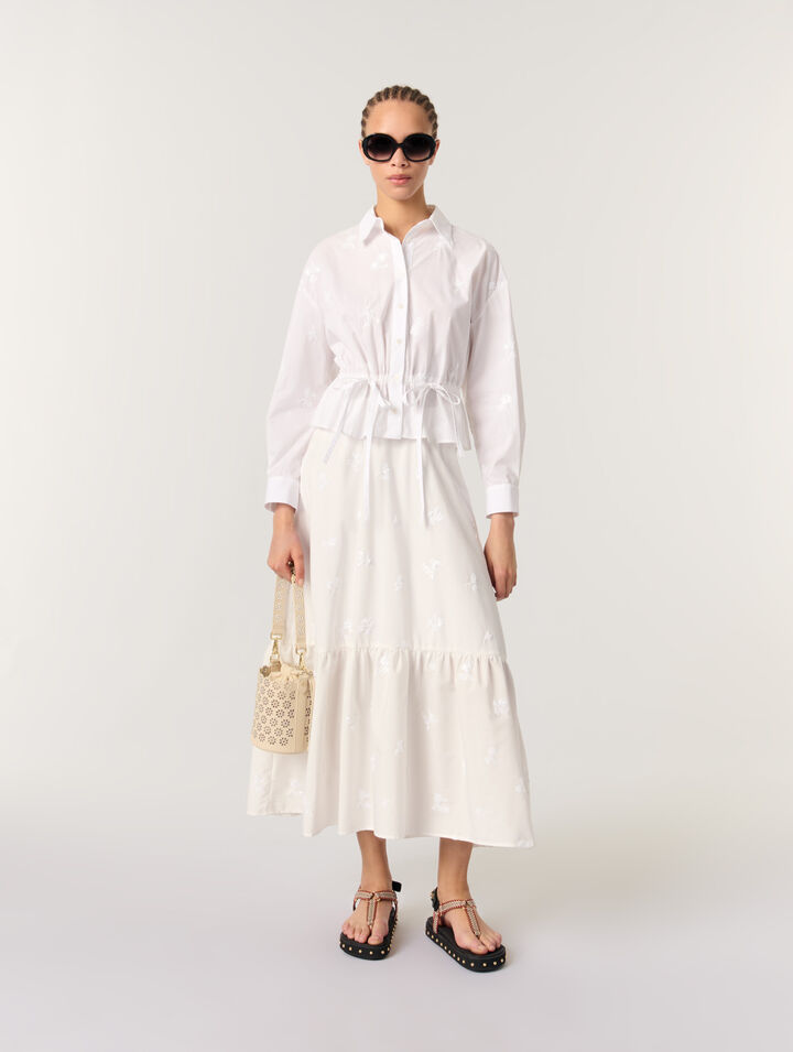 Chemise courte brodée