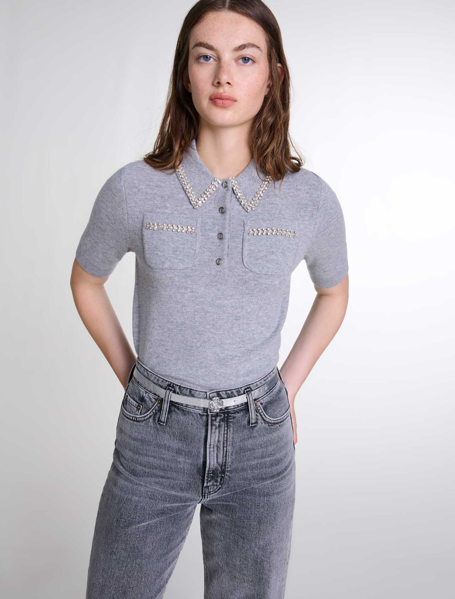 Pull en maille à strass