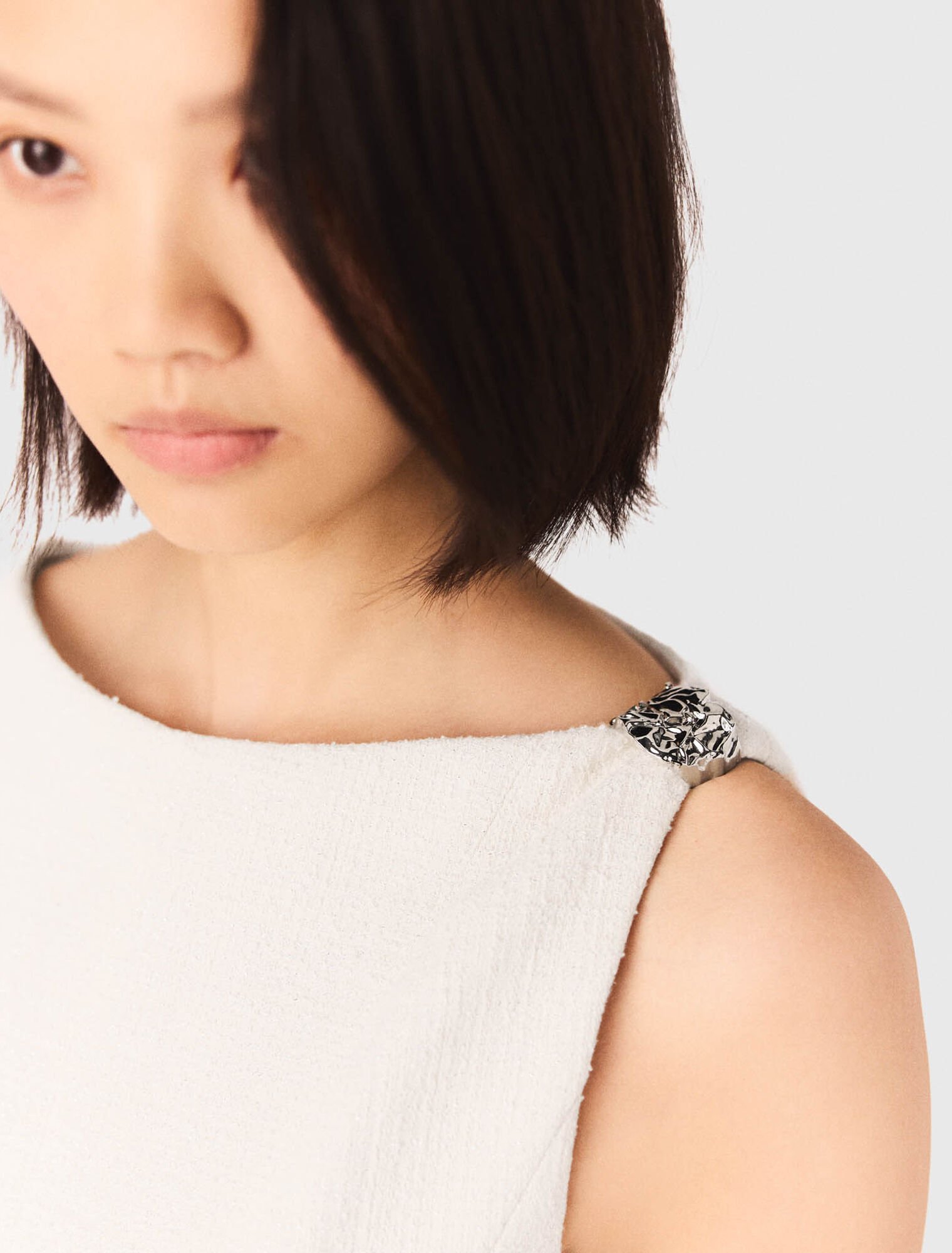 Short flared tweed dress