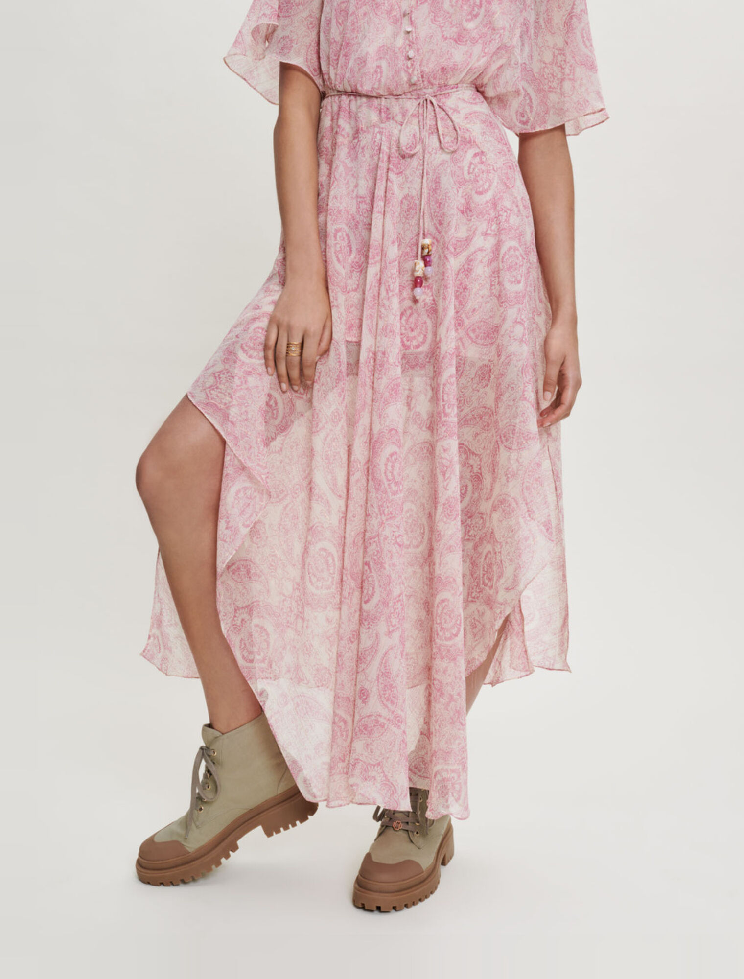 Paisley-print floaty scarf dress