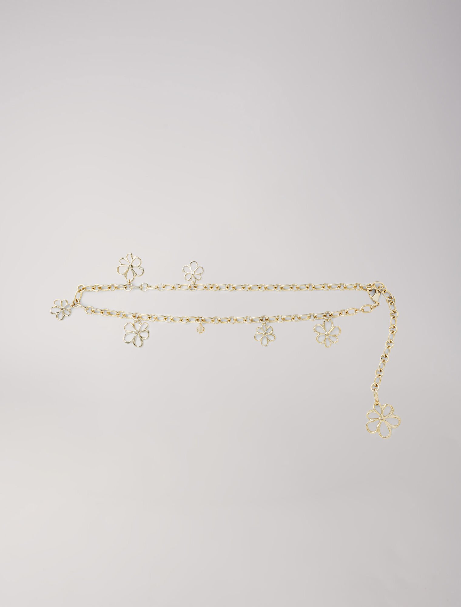 Chain belt with flowers
