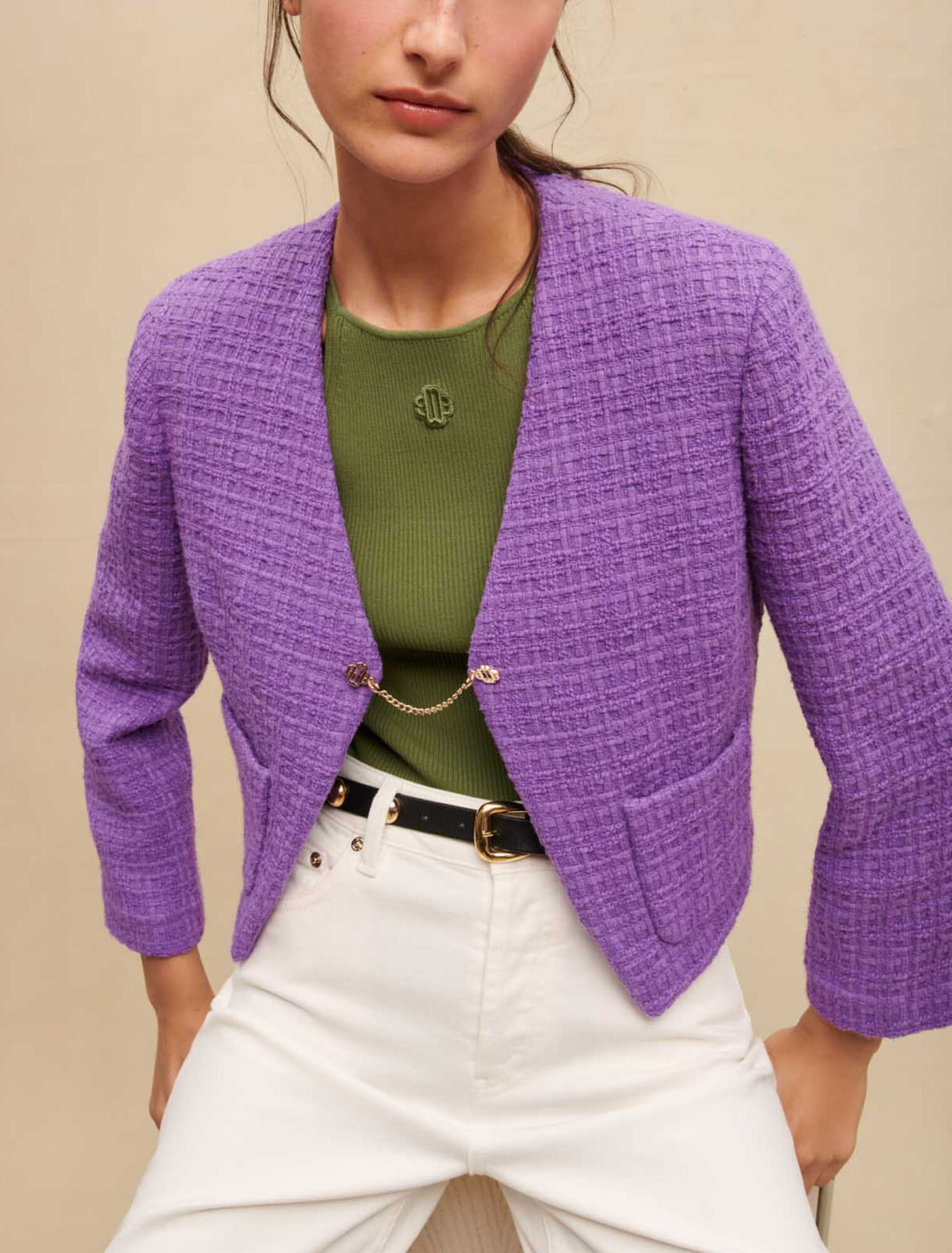 Veste courte en tweed