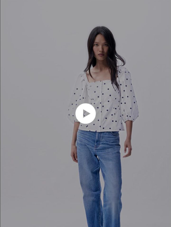 Top &agrave; manches bouffantes