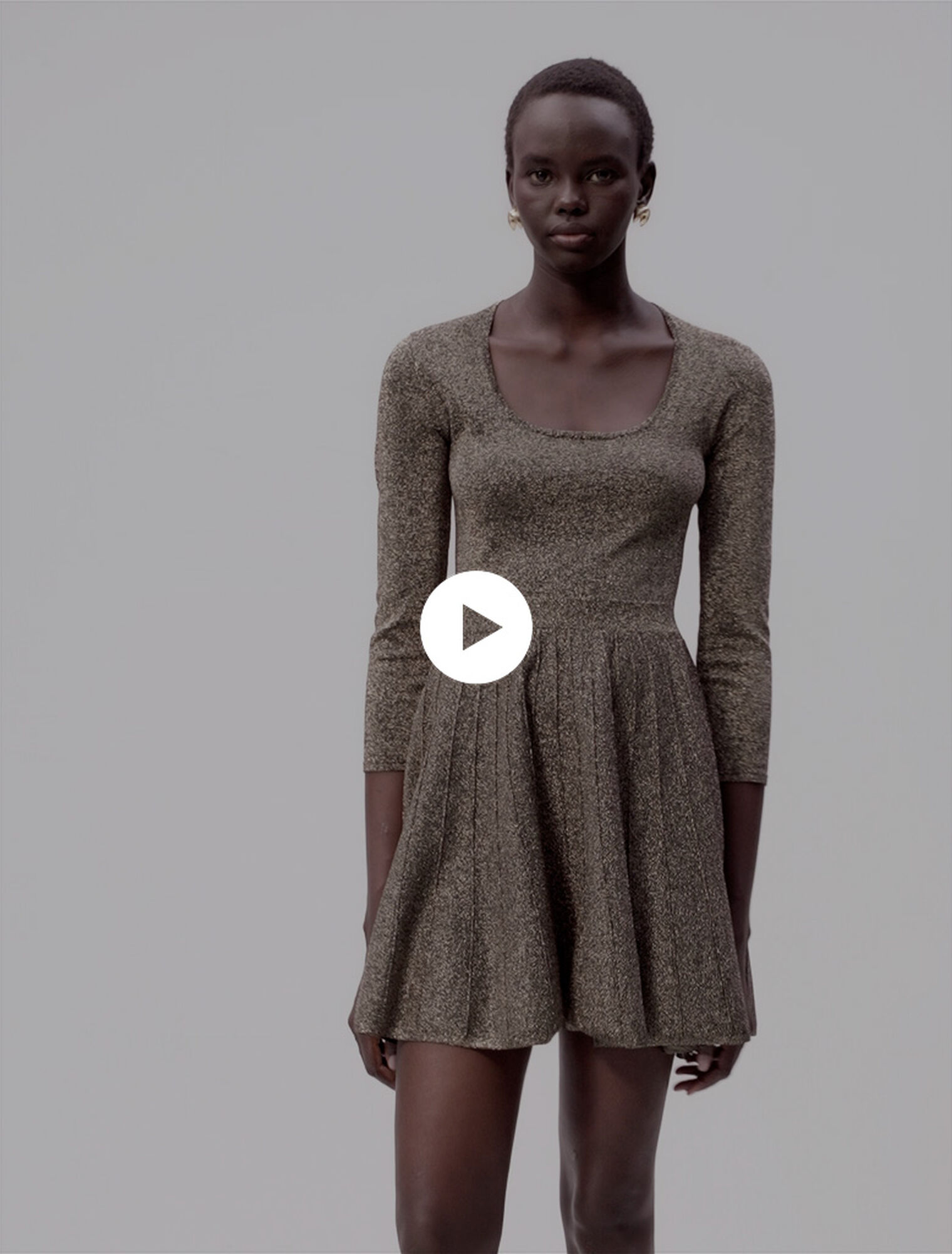 Shiny knit short dress