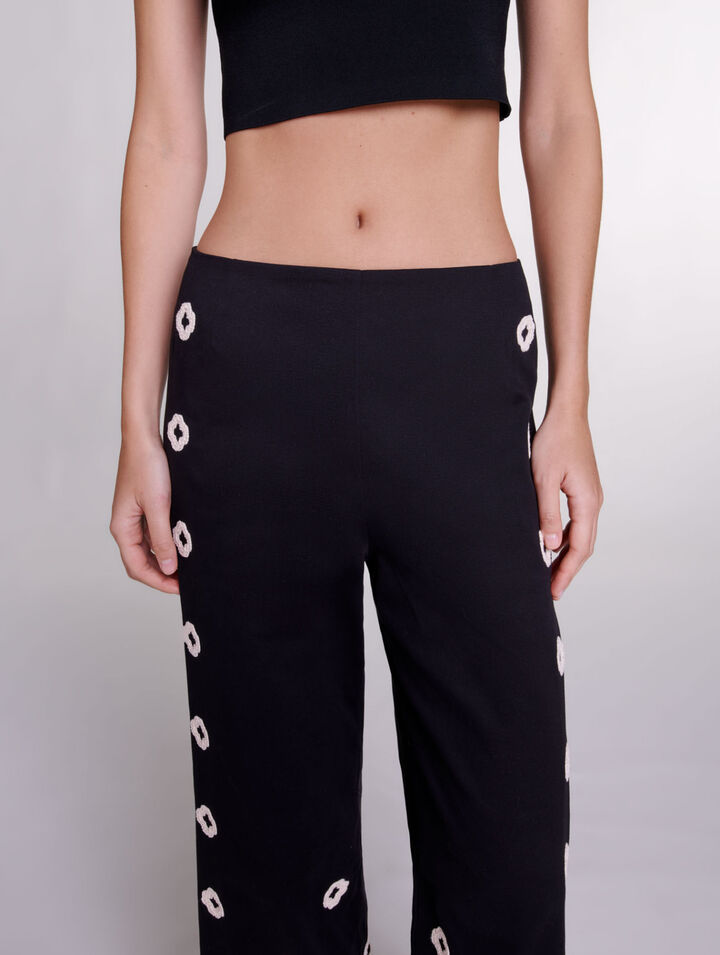 Pantalon large à crochet