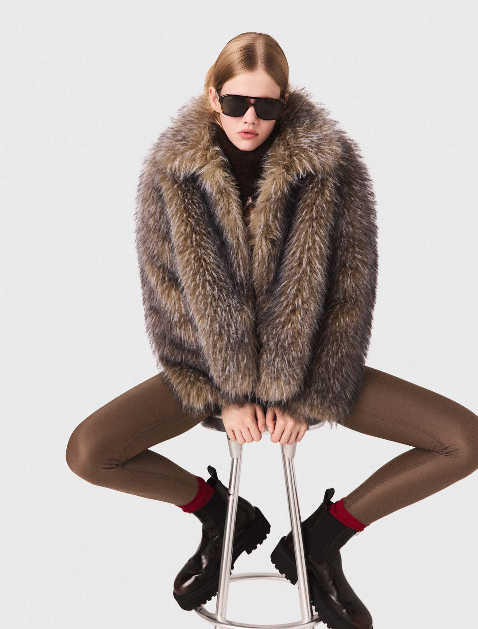 Short faux fur coat