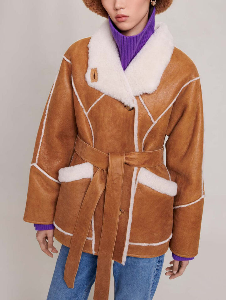 Manteau court shearling