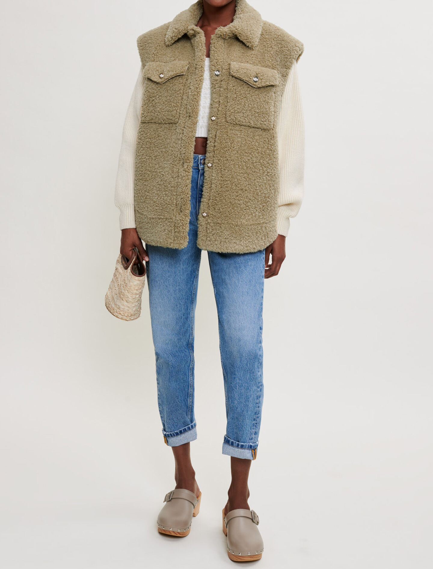 Veste fourrure maje on sale