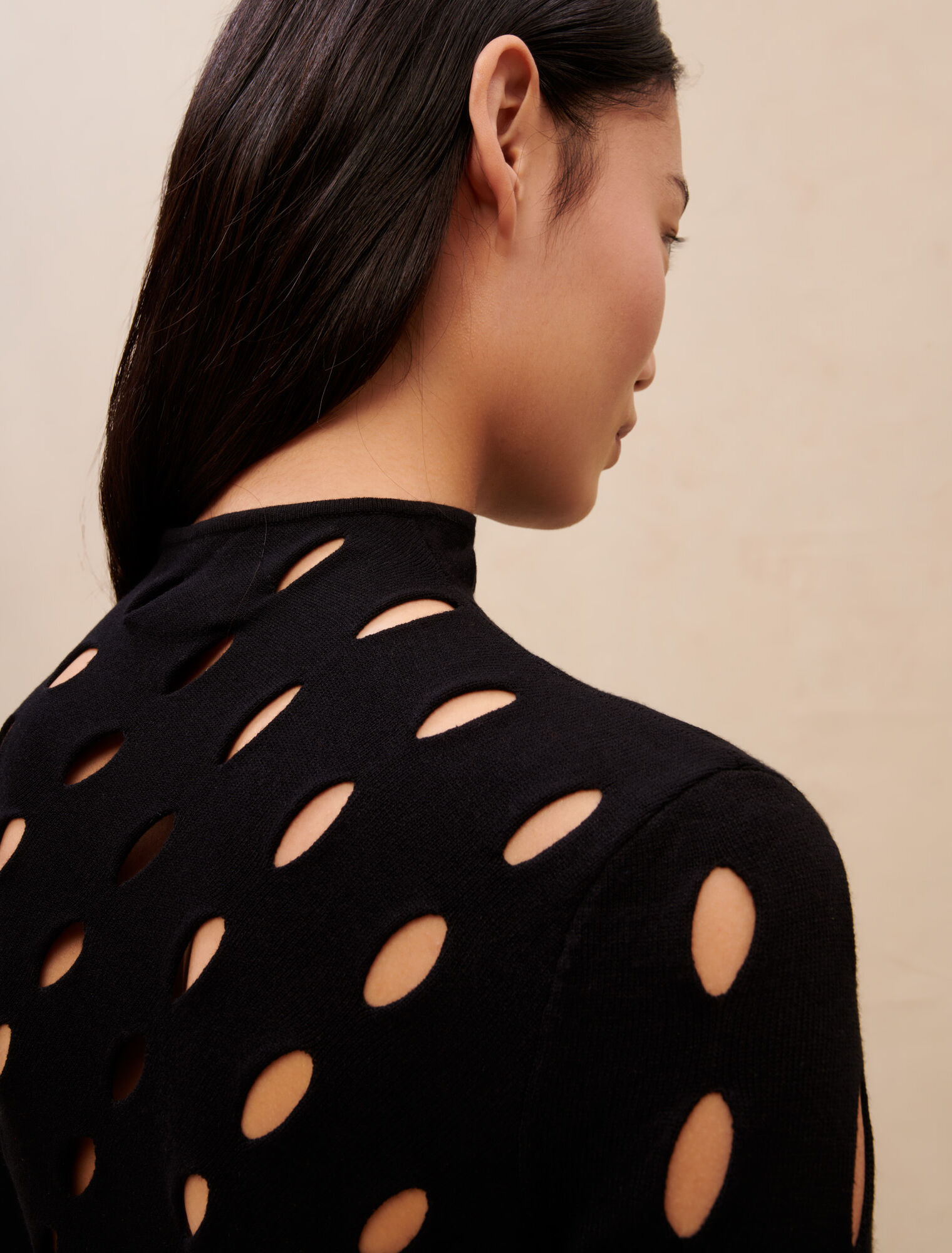 Openwork knit sweater