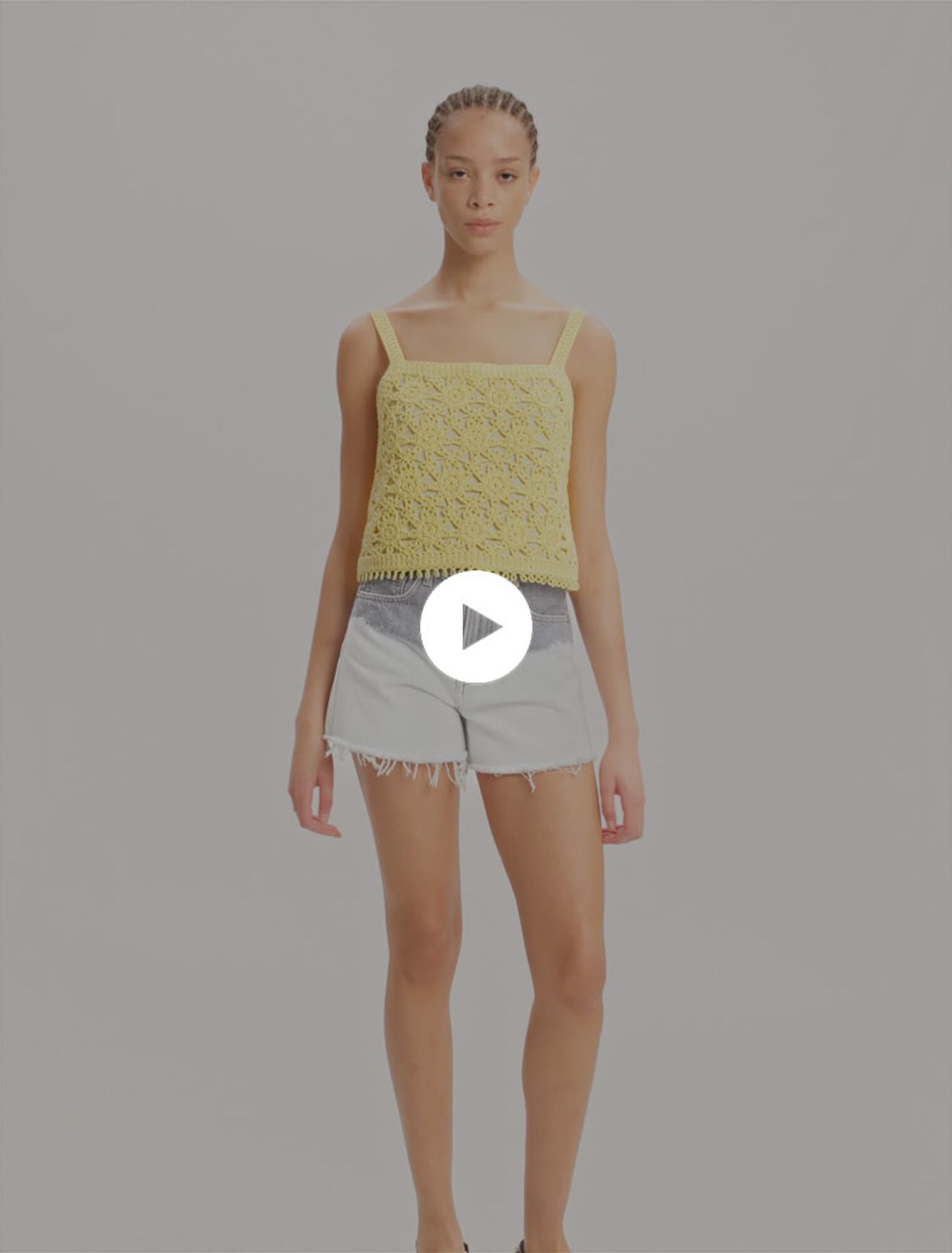 Crochet-knit top