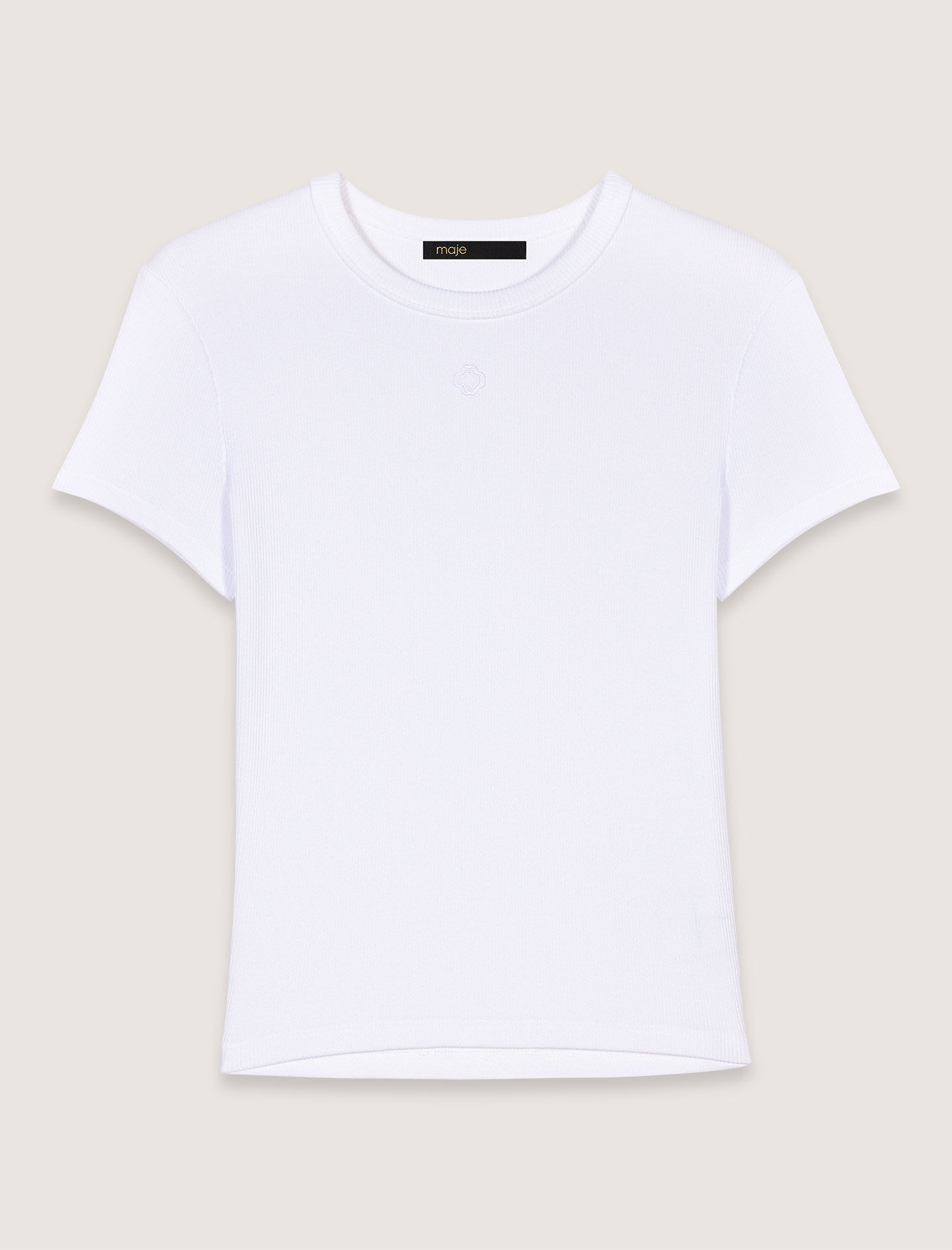 maje Paris Tシャツ T-shirt with embroidered Paris logo White for Women | Maje