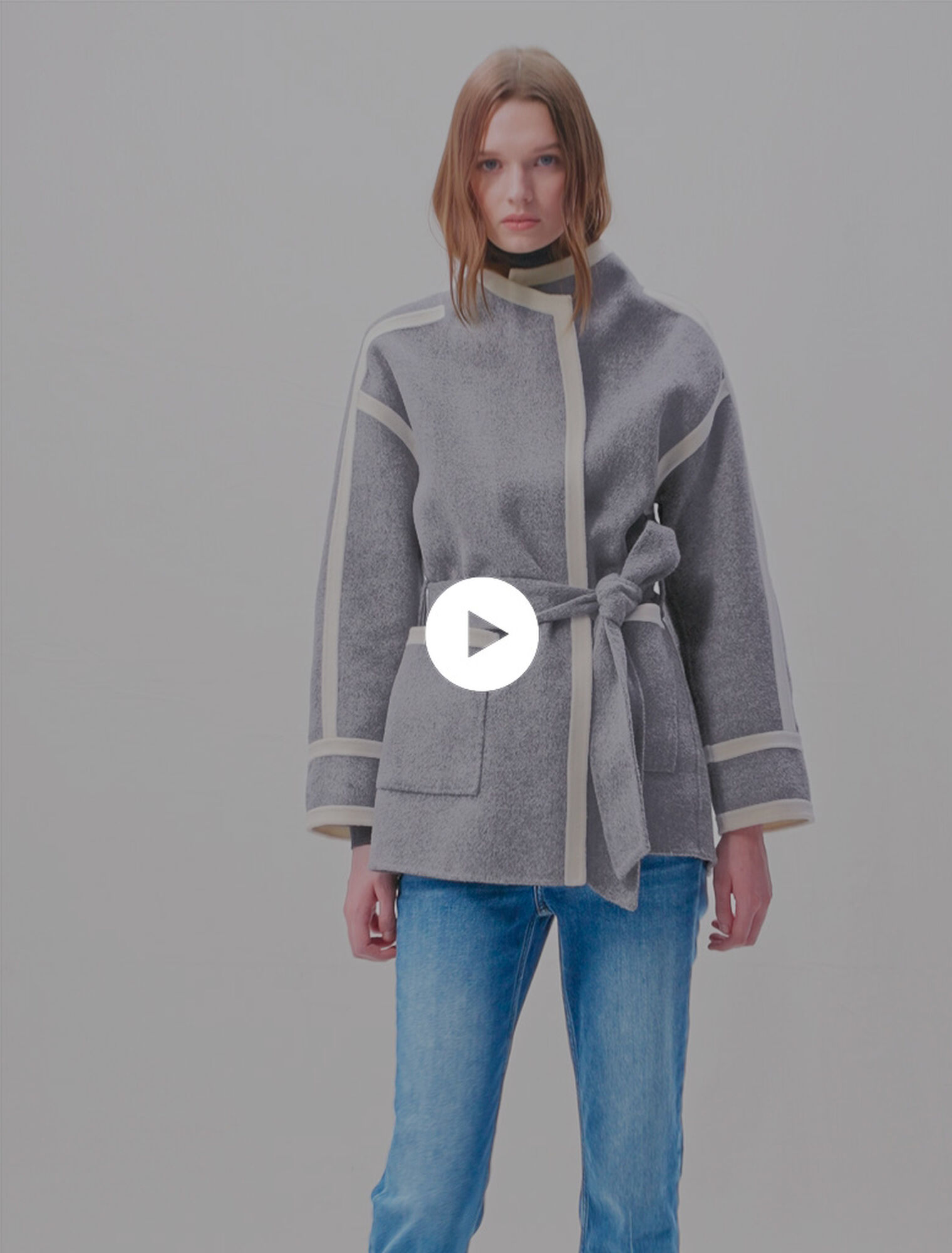 Manteau court bicolore