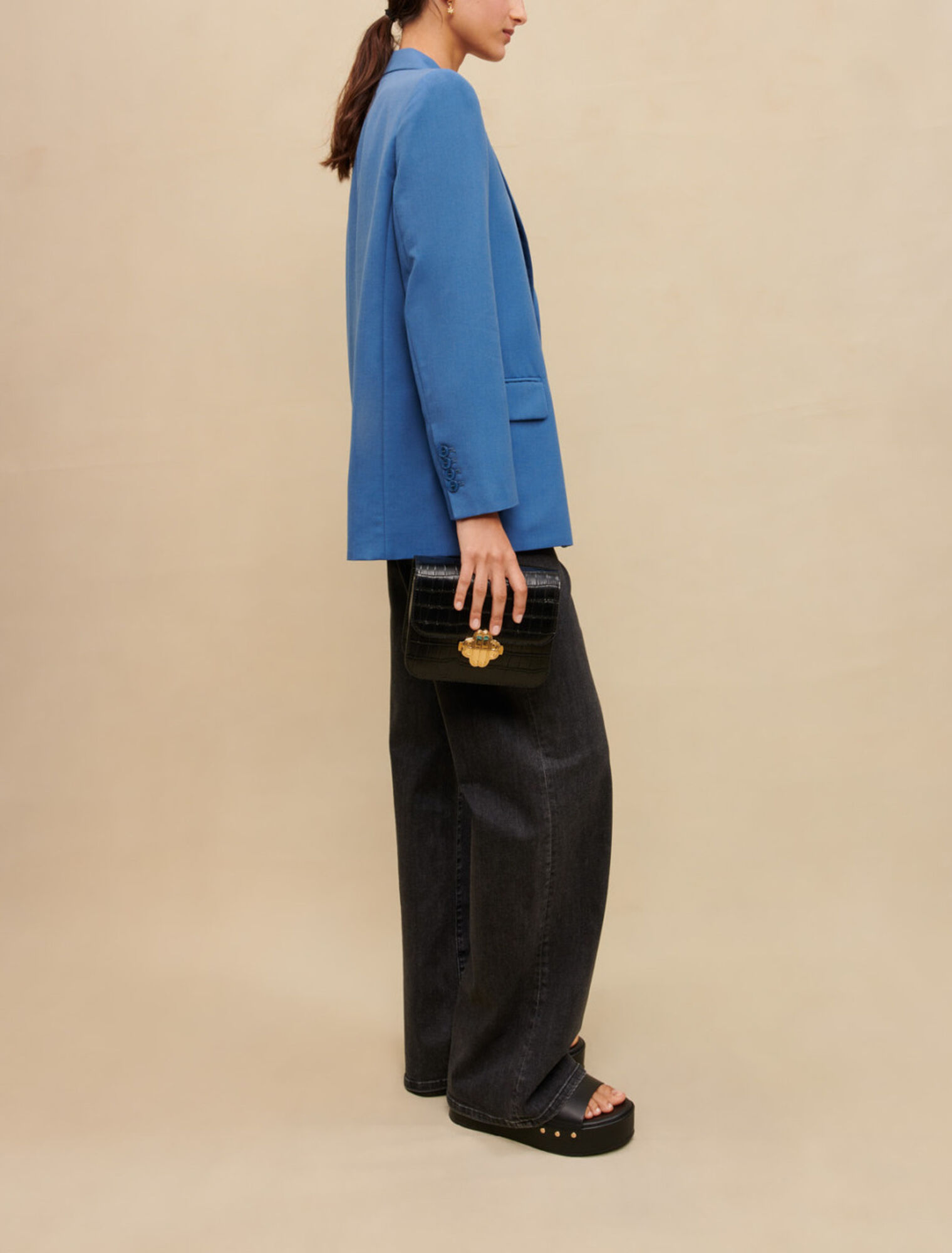 Veste de tailleur droite bleue