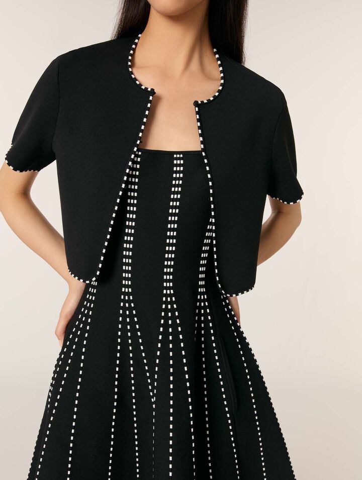 Cropped short sleeve cardigan