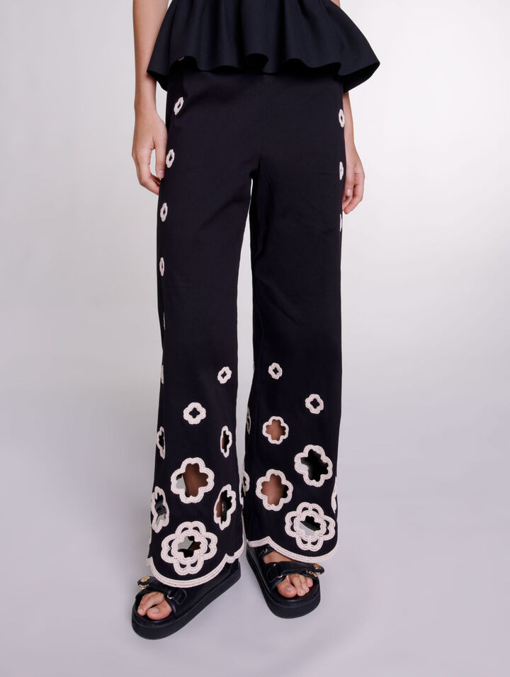 Pantalon large à crochet