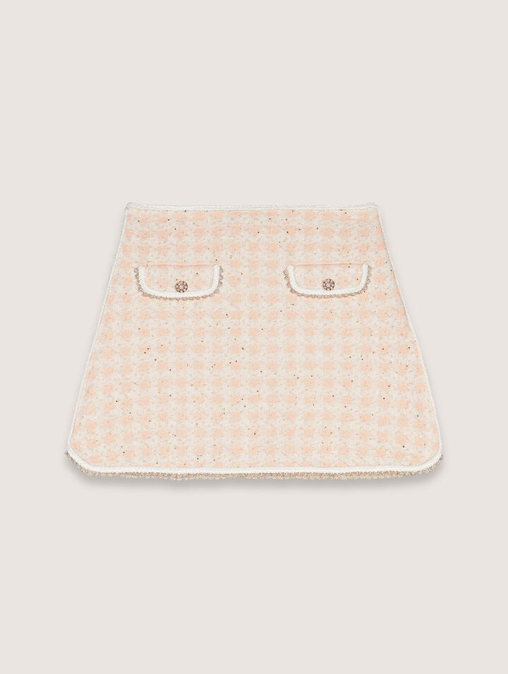 Jupe courte en maille effet tweed