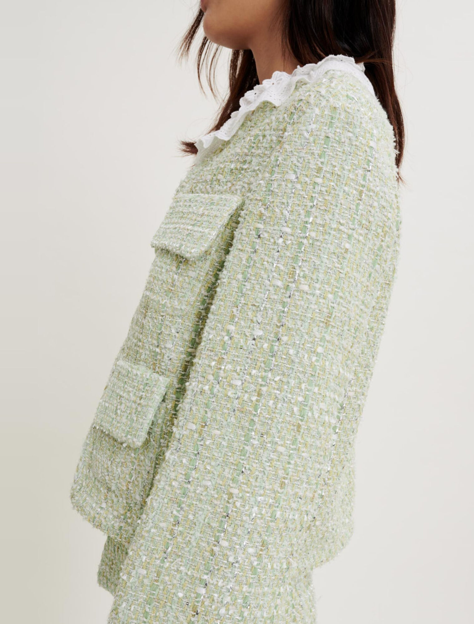 Tweed jacket with sheen
