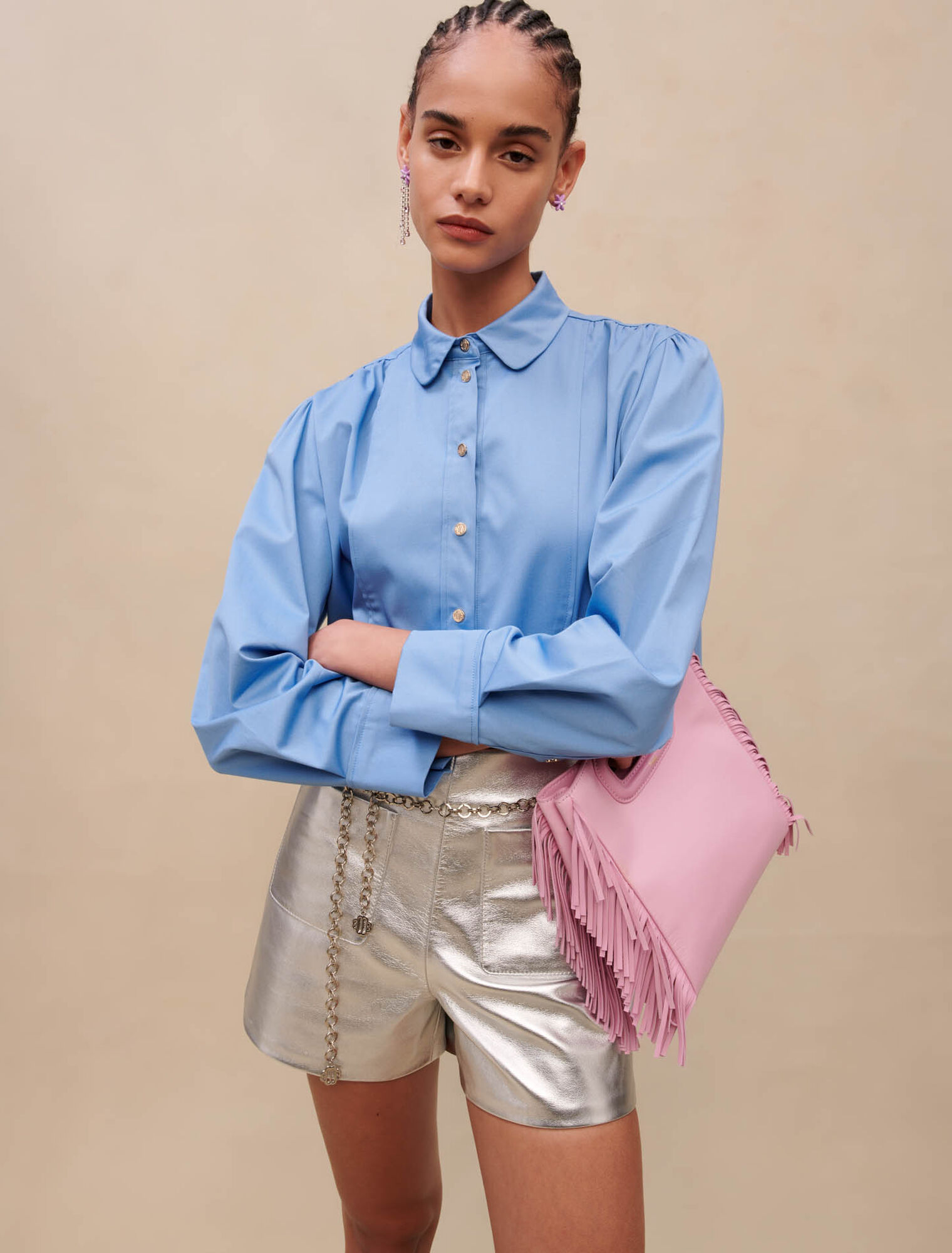Leather M bag vinyl leather