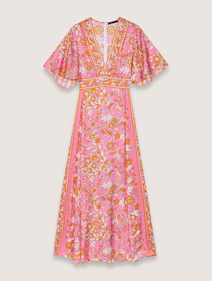 Robe longue fluide imprimée