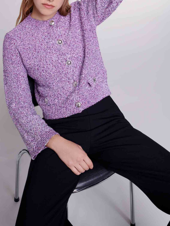 Cardigan en maille à sequins