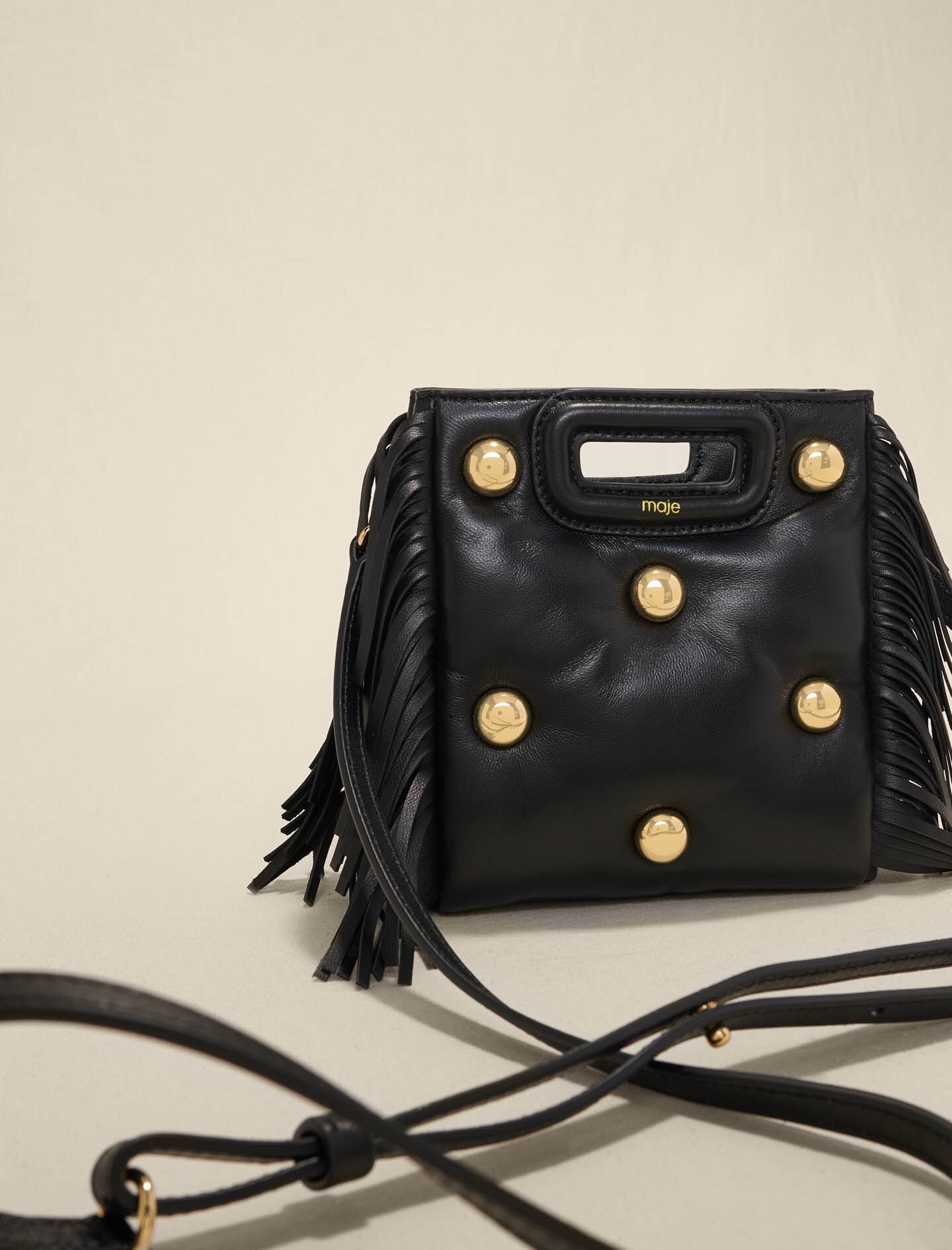 ショルダーバッグ・ポシェット ^MUCENT^ Crocker Signature Leather Shoulder Bag Unisex P0000 Mock croc M bag Blue For Women | Maje