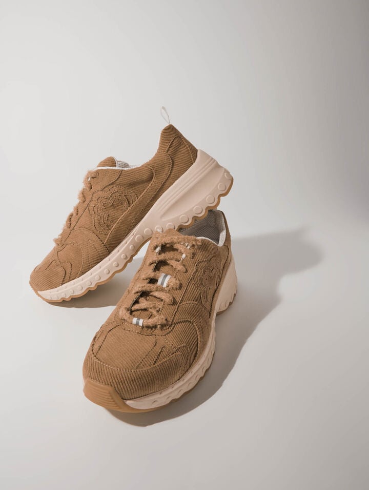 M Sneakers en velours côtelé