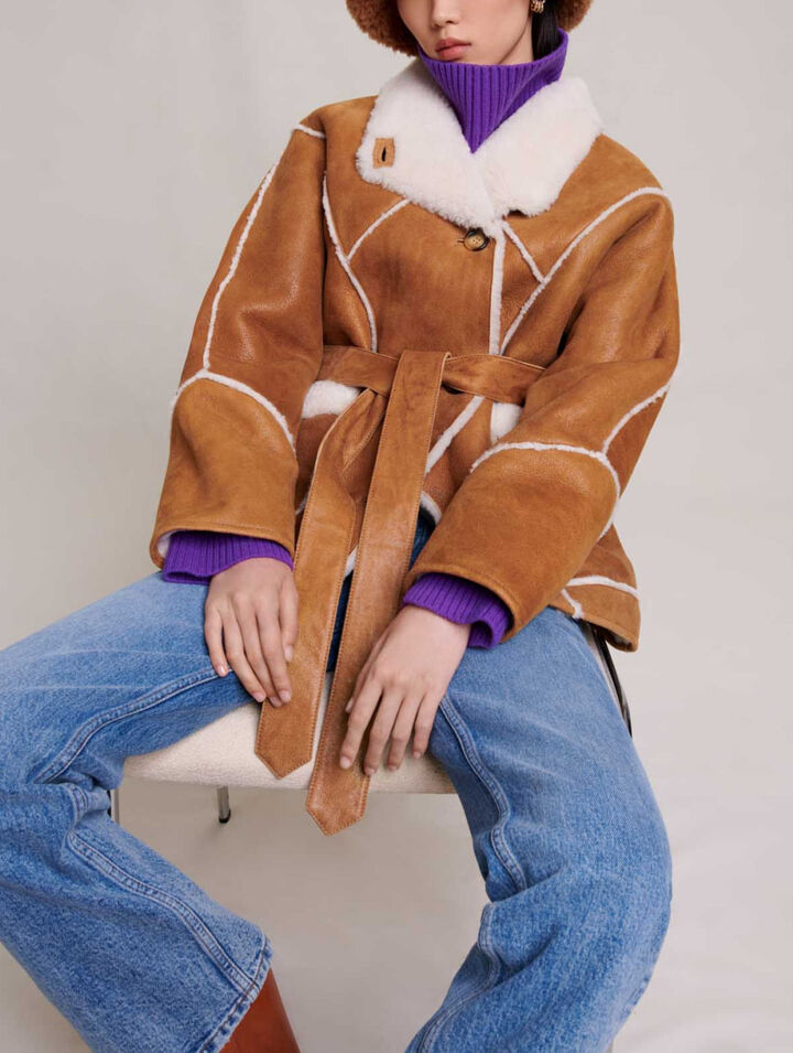 Manteau court shearling