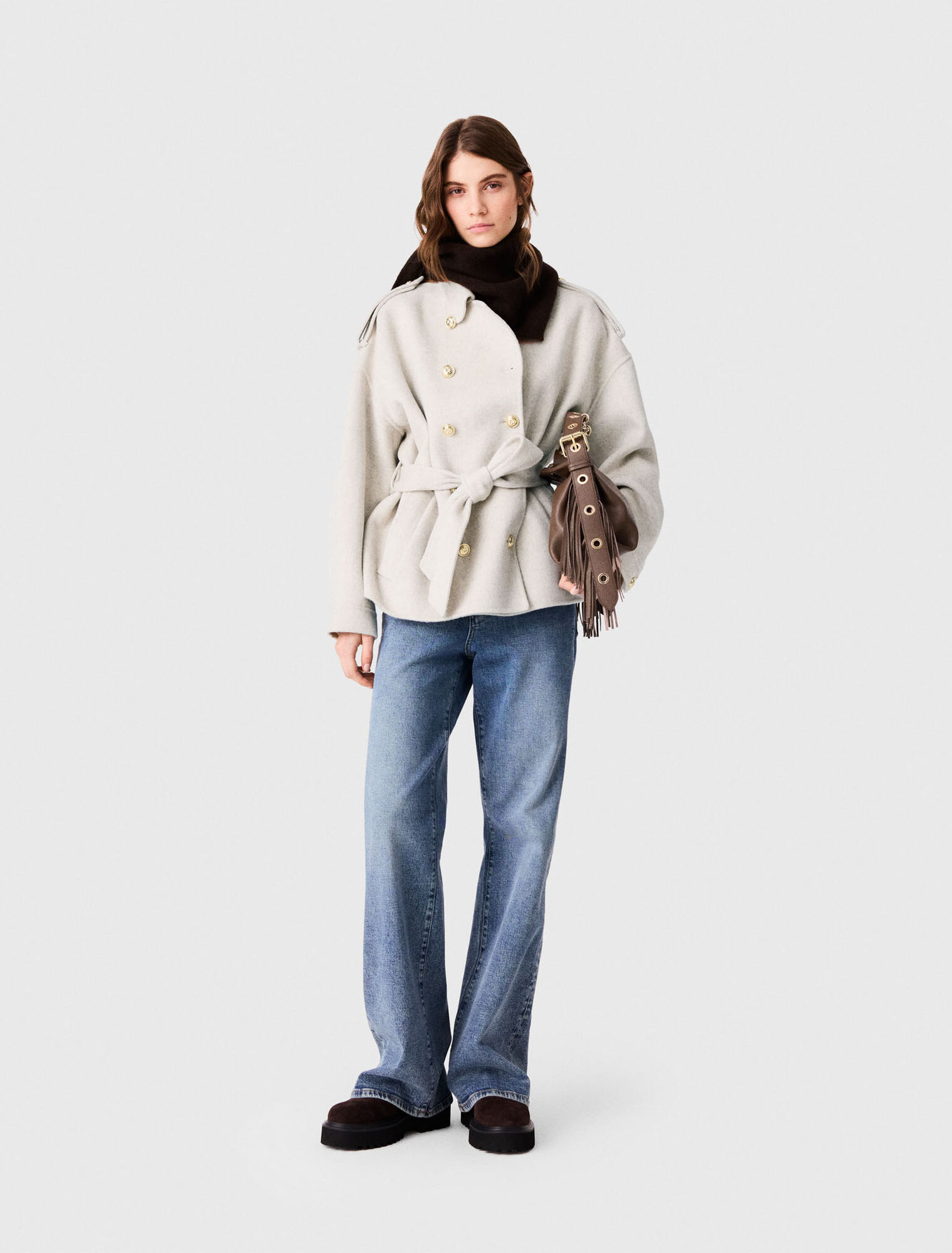 Manteau mi-long en double face