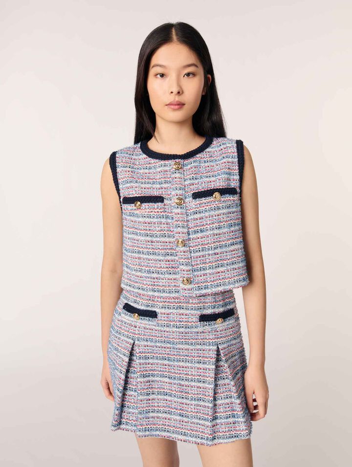 Tweed 2-in-1 mini dress