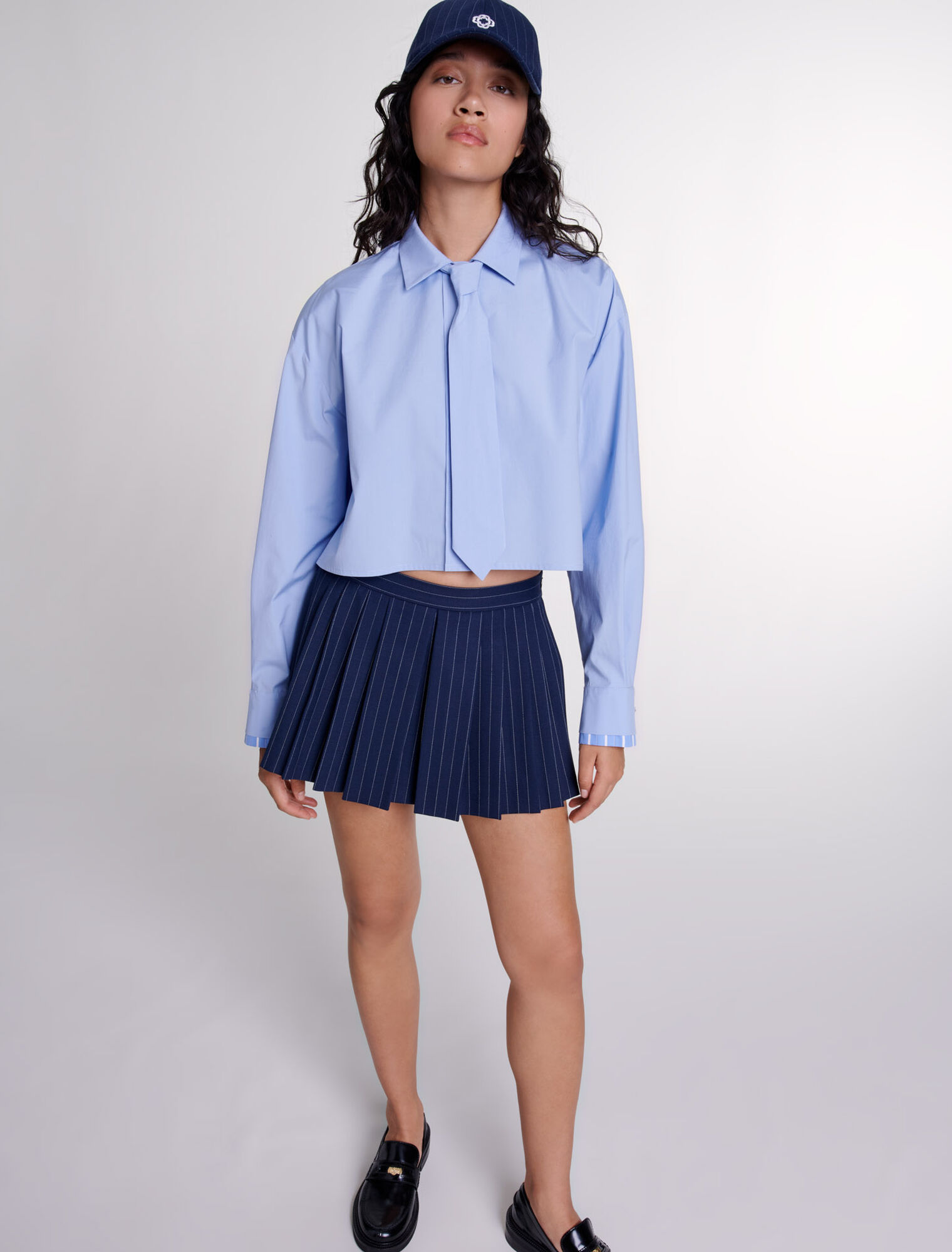 Short trompe l'œil à rayures 