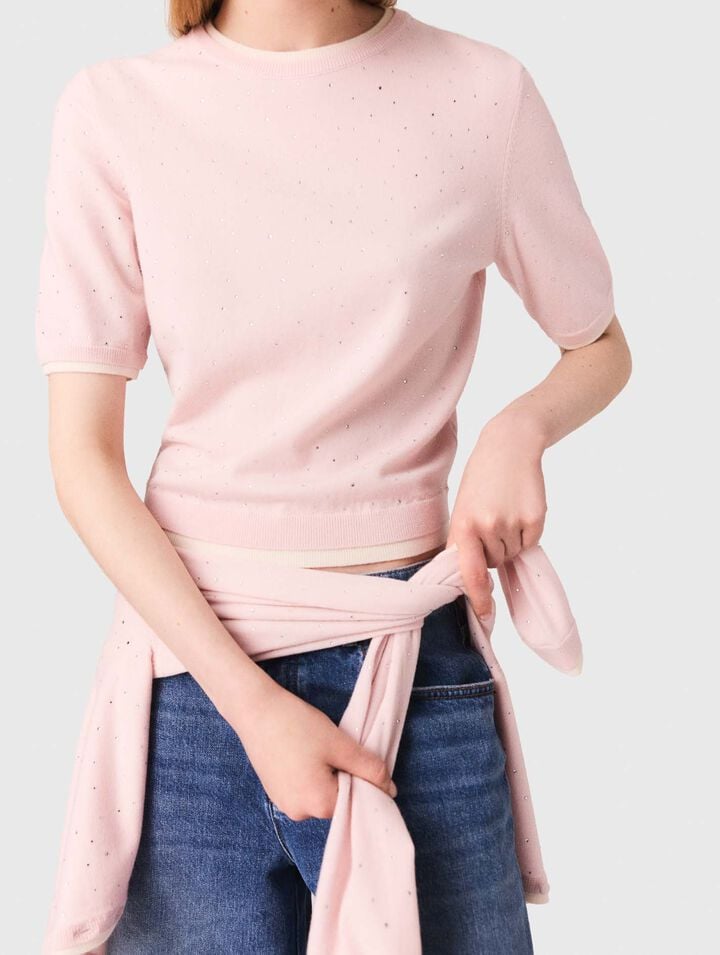 100% wool short-sleeve sweater