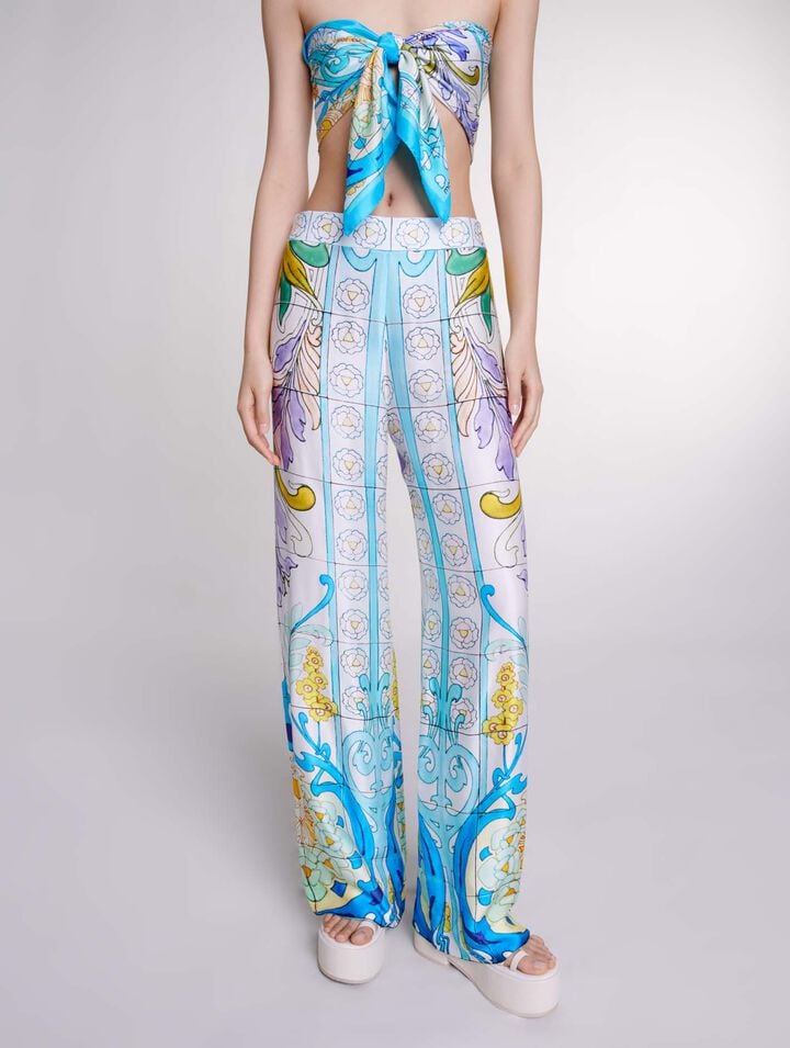 Pantalon satiné imprimé