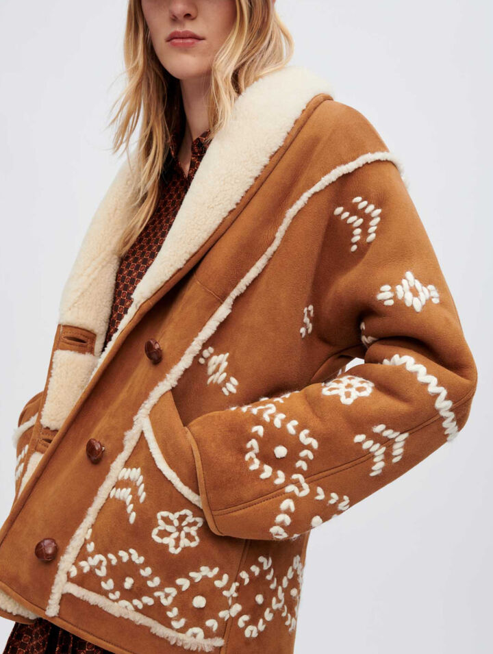 Manteau en peau de mouton lainée