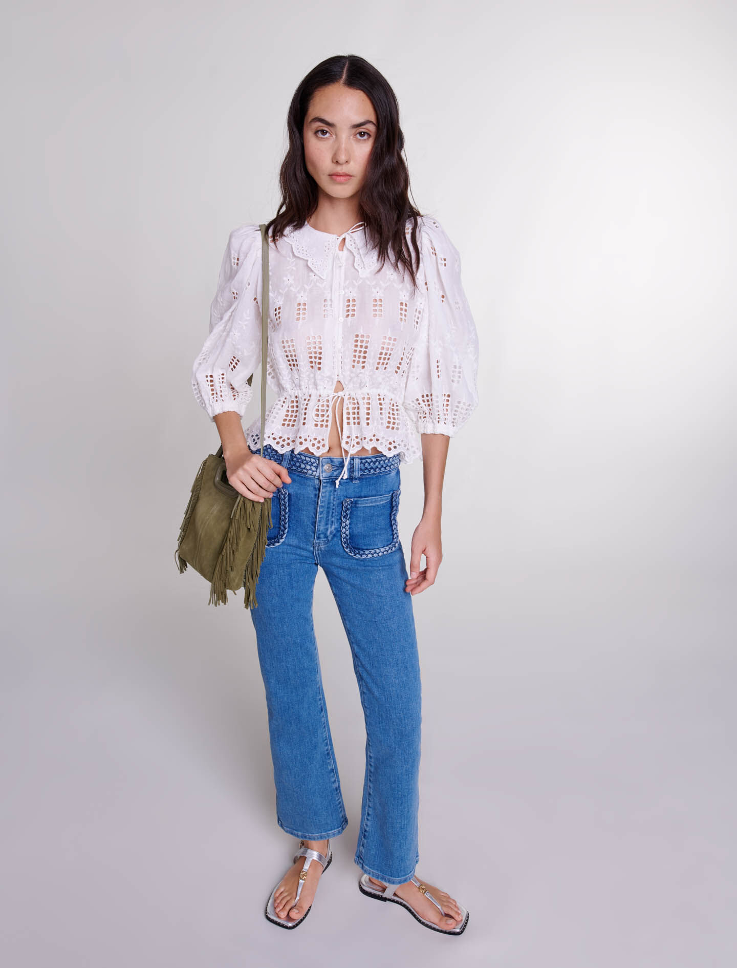 公式サイト - ハイブランドの新作が続々登場 jeans Mid-rise Blue Maje | Women For ロンパース・カバーオール