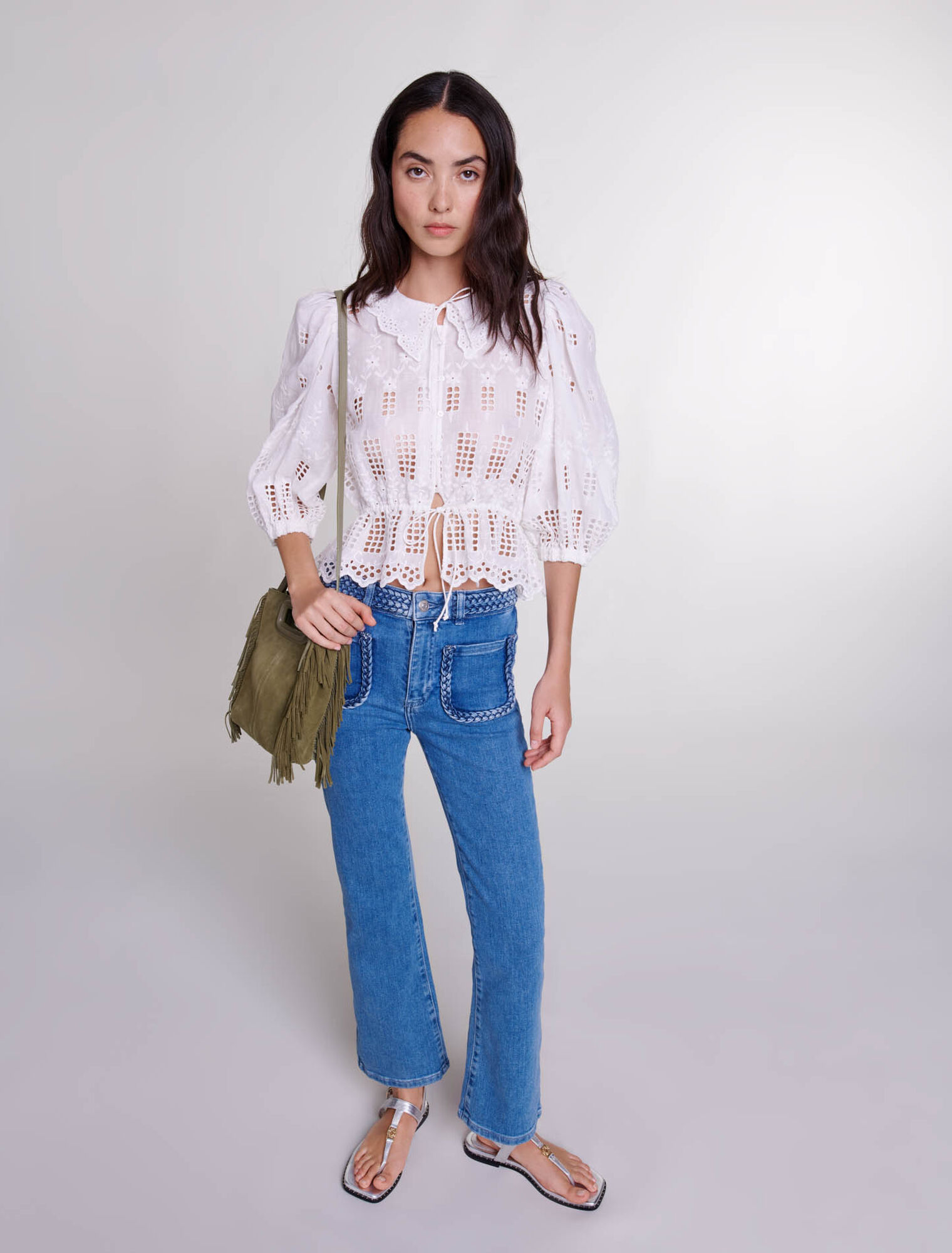 Jeans con detalles trenzados